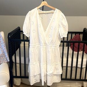 White eyelet dress from Saks. Size 2X.